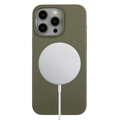 For iPhone 12 Pro Wheat MagSafe Magnetic Straw Material + TPU Phone Case(Army Green) - iPhone 12 / 12 Pro Cases by buy2fix | Online Shopping UK | buy2fix