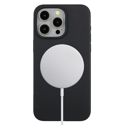 For iPhone 11 Pro Max Wheat MagSafe Magnetic Straw Material + TPU Phone Case(Black) - iPhone 11 Pro Max Cases by buy2fix | Online Shopping UK | buy2fix