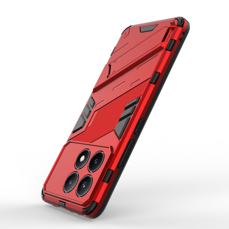 For Xiaomi Redmi K70E 5G Punk Armor 2 in 1 PC + TPU Phone Case with Holder(Red) - K70E Cases by buy2fix | Online Shopping UK | buy2fix