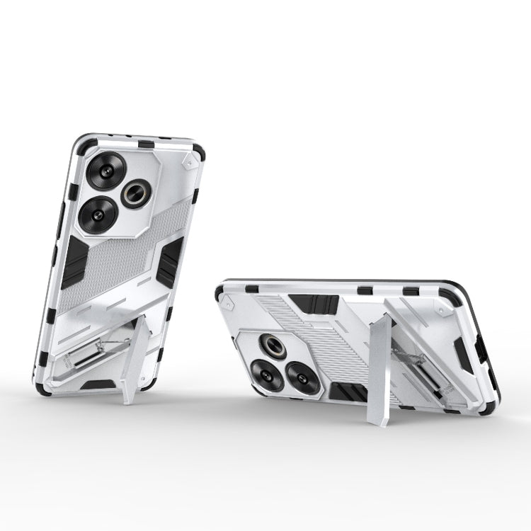 For Xiaomi Redmi Turbo 3 5G Punk Armor 2 in 1 PC + TPU Phone Case with Holder(White) - Xiaomi Cases by buy2fix | Online Shopping UK | buy2fix