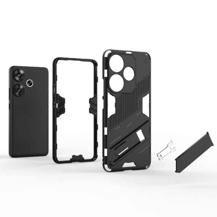 For Xiaomi Redmi Turbo 3 5G Punk Armor 2 in 1 PC + TPU Phone Case with Holder(Orange) - Xiaomi Cases by buy2fix | Online Shopping UK | buy2fix