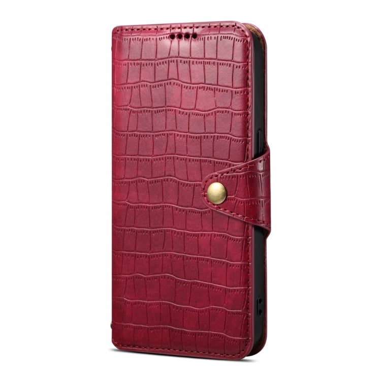 For Samsung Galaxy S24 5G Denior Crocodile Texture Oil Edge Leather Phone Case(Rose Red) - Galaxy S24 5G Cases by Denior | Online Shopping UK | buy2fix