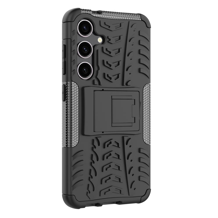 For Samsung Galaxy S24 5G Tire Texture TPU + PC Phone Case with Holder(Black) - Galaxy S24 5G Cases by buy2fix | Online Shopping UK | buy2fix