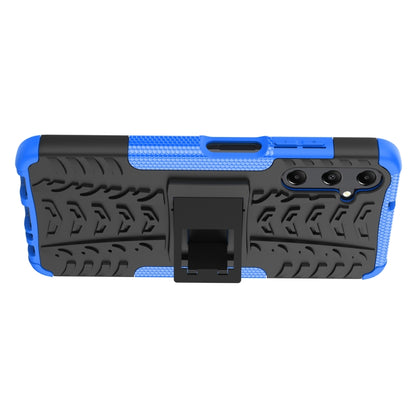 For Samsung Galaxy A05s Tire Texture TPU + PC Phone Case with Holder(Blue) - Galaxy Phone Cases by buy2fix | Online Shopping UK | buy2fix