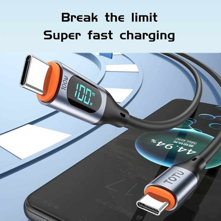 TOTU CB-7-L 15W USB to 8 Pin Digital Display Fast Charging Silicone Cable, Length: 1m(Black) - Normal Style Cable by TOTUDESIGN | Online Shopping UK | buy2fix