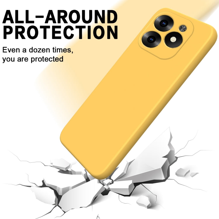 For Infinix Hot 40i Solid Color Liquid Silicone Dropproof Full Coverage Protective Case(Yellow) - Infinix Cases by buy2fix | Online Shopping UK | buy2fix