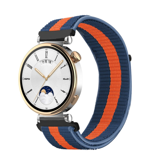 18mm Universal Nylon Loop Watch Band(Blue Orange Blue) - 20mm Bands by buy2fix | Online Shopping UK | buy2fix