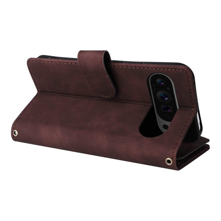 For Google Pixel 9 Pro Multifunctional Multi-Card Wallet Phone Leather Case(Coffee) - Google Cases by buy2fix | Online Shopping UK | buy2fix