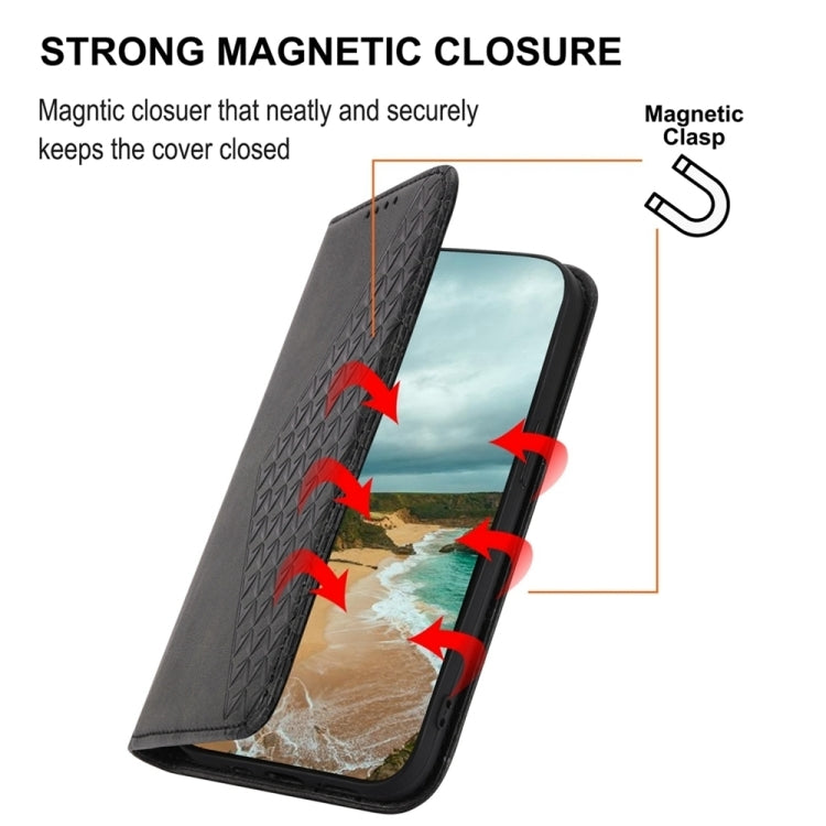 For Google Pixel 9 Cubic Grid Calf Texture Magnetic Leather Phone Case(Black) - Google Cases by buy2fix | Online Shopping UK | buy2fix