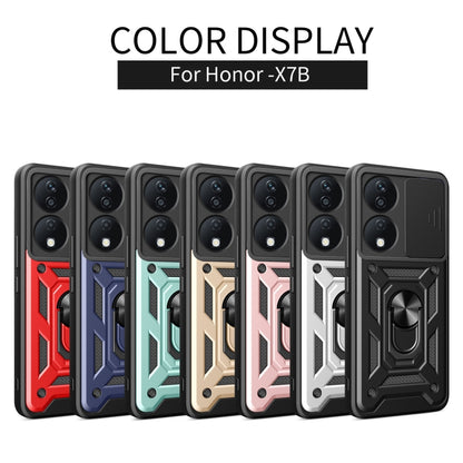 For Honor X7b Sliding Camera Cover Design TPU+PC Phone Case(Black) - Honor Cases by buy2fix | Online Shopping UK | buy2fix