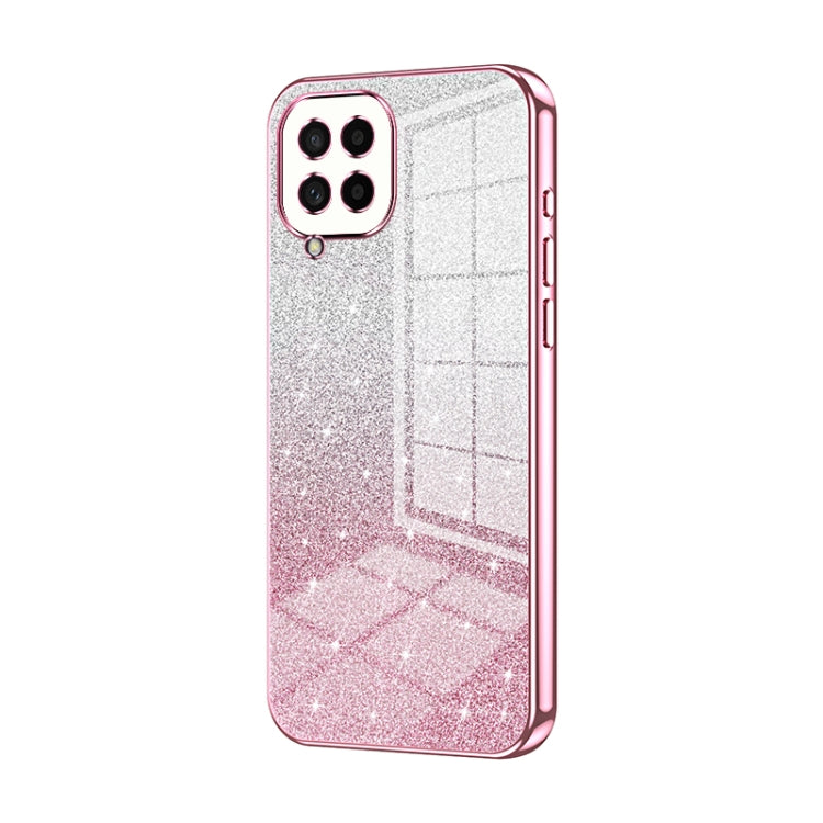 For Samsung Galaxy M53 5G Gradient Glitter Powder Electroplated Phone Case(Pink) - Galaxy Phone Cases by buy2fix | Online Shopping UK | buy2fix