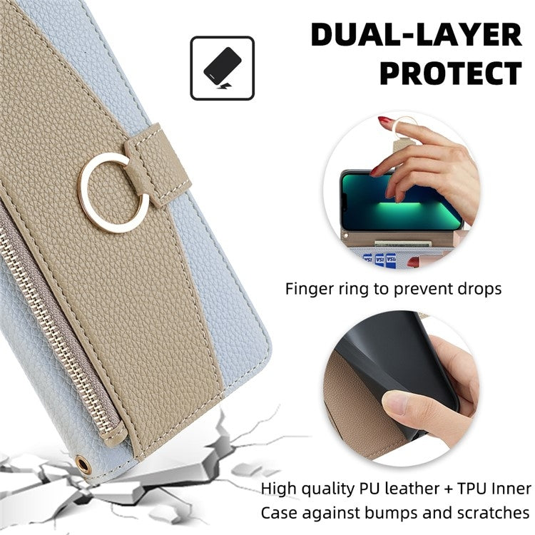 For OnePlus 11 Crossbody Litchi Texture Leather Phone Case(Blue) - OnePlus Cases by buy2fix | Online Shopping UK | buy2fix