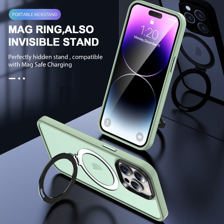 For iPhone 12 Pro Max MagSafe Holder Skin-feel PC Hybrid TPU Phone Case(Matcha Green) - iPhone 12 Pro Max Cases by buy2fix | Online Shopping UK | buy2fix