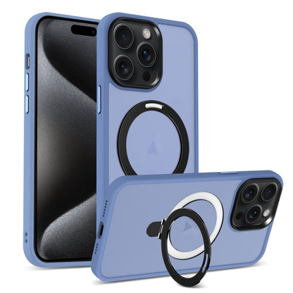 For iPhone 16 Pro Skin-feel MagSafe Holder PC Hybrid TPU Phone Case(Blue) - iPhone 16 Pro Cases by buy2fix | Online Shopping UK | buy2fix