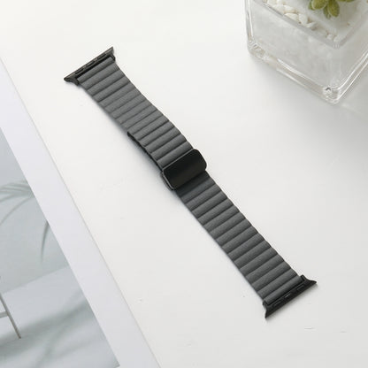 For Apple Watch SE 2023 40mm Water Ripple Magnetic Folding Buckle Watch Band, Style: Bold Version(Grey) - Watch Bands by buy2fix | Online Shopping UK | buy2fix