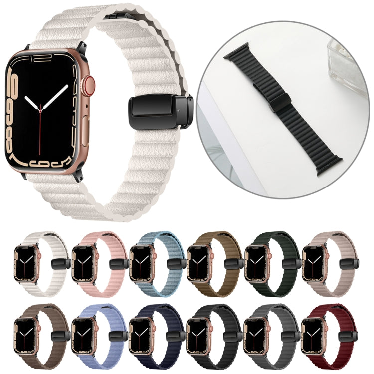 For Apple Watch Series 7 41mm Water Ripple Magnetic Folding Buckle Watch Band, Style: Bold Version(Denim Blue) - Watch Bands by buy2fix | Online Shopping UK | buy2fix