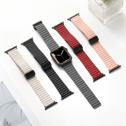 For Apple Watch Series 7 45mm Water Ripple Magnetic Folding Buckle Watch Band, Style: Bold Version(Starlight Color) - Watch Bands by buy2fix | Online Shopping UK | buy2fix