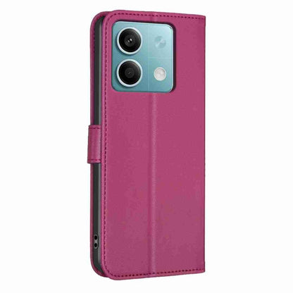 For Xiaomi Redmi Note 13 Four-leaf Embossed Leather Phone Case(Rose Red) - Note 13 Cases by buy2fix | Online Shopping UK | buy2fix