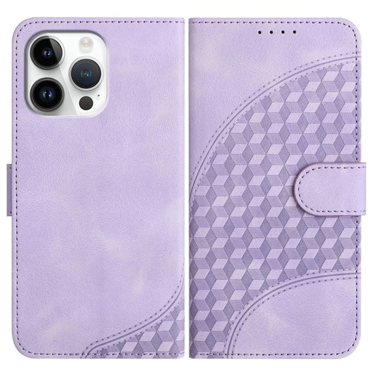 For iPhone 16 Pro Max YX0060 Elephant Head Embossed Phone Leather Case with Lanyard(Light Purple) - iPhone 16 Pro Max Cases by buy2fix | Online Shopping UK | buy2fix