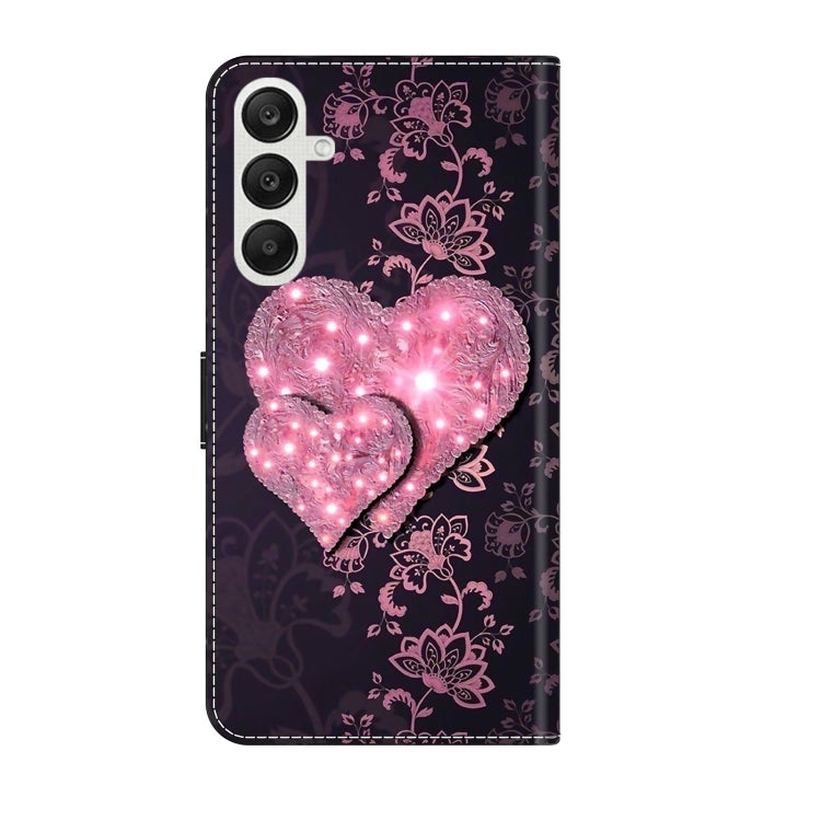 For Samsung Galaxy A25 5G Crystal 3D Shockproof Protective Leather Phone Case(Lace Love) - Galaxy Phone Cases by buy2fix | Online Shopping UK | buy2fix