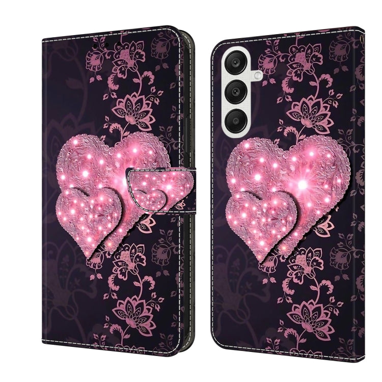 For Samsung Galaxy A35 5G Crystal 3D Shockproof Protective Leather Phone Case(Lace Love) - Galaxy Phone Cases by buy2fix | Online Shopping UK | buy2fix