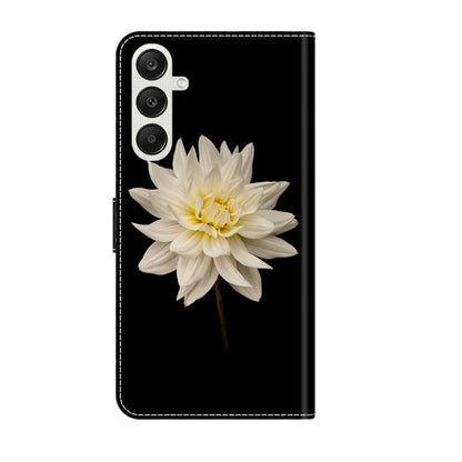 For Samsung Galaxy A55 5G Crystal 3D Shockproof Protective Leather Phone Case(White Flower) - Galaxy Phone Cases by buy2fix | Online Shopping UK | buy2fix