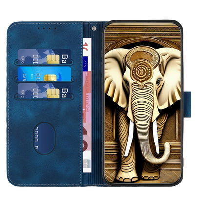 For Google Pixel 9 Pro YX0060 Elephant Head Embossed Phone Leather Case with Lanyard(Royal Blue) - Google Cases by buy2fix | Online Shopping UK | buy2fix