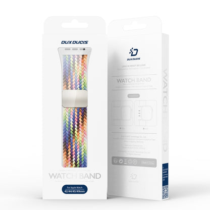 For Apple Watch SE 2022 40mm DUX DUCIS Mixture Pro Series Magnetic Buckle Nylon Braid Watch Band(New Rainbow) - Watch Bands by DUX DUCIS | Online Shopping UK | buy2fix