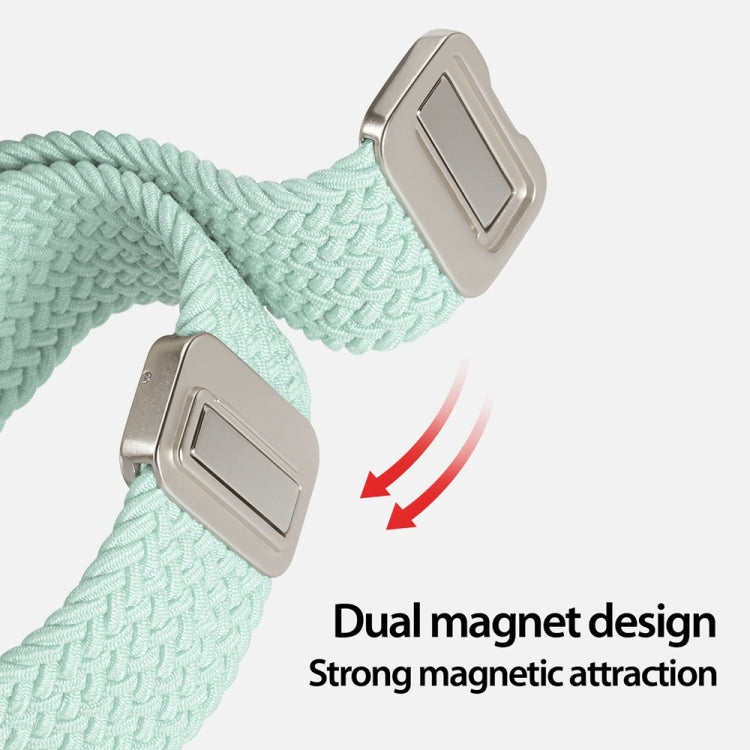 For Apple Watch Series 7 45mm DUX DUCIS Mixture Pro Series Magnetic Buckle Nylon Braid Watch Band(Light Mint) - Watch Bands by DUX DUCIS | Online Shopping UK | buy2fix