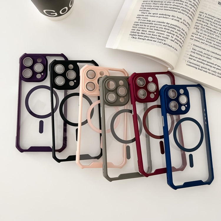 For iPhone 15 Pro Colorful Two-Color Lens Film MagSafe Magnetic Horn Acrylic+TPU Case(Red) - iPhone 15 Pro Cases by buy2fix | Online Shopping UK | buy2fix