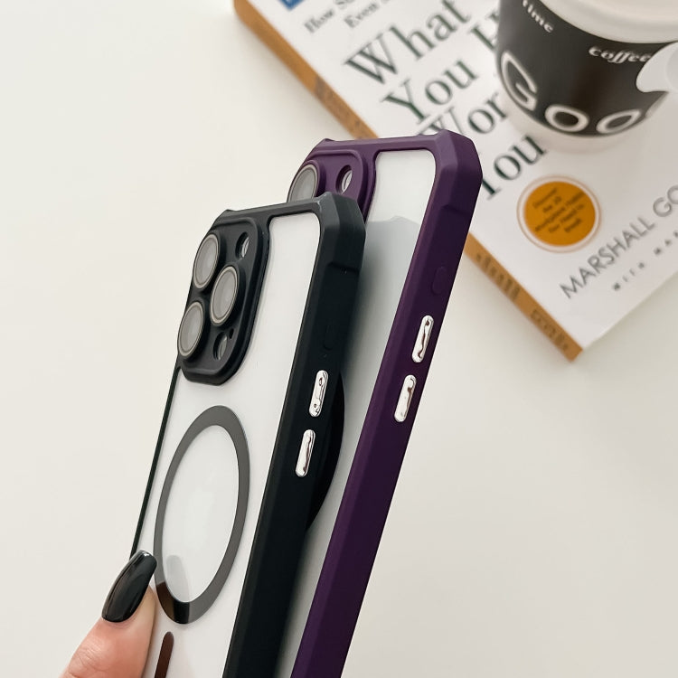 For iPhone 13 Pro Colorful Two-Color Lens Film MagSafe Magnetic Horn Acrylic+TPU Case(Black) - iPhone 13 Pro Cases by buy2fix | Online Shopping UK | buy2fix