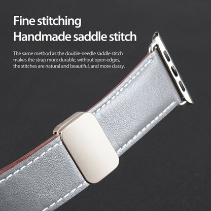 For Apple Watch Ultra 2 49mm DUX DUCIS YA Series Magnetic Buckle Genuine Leather Watch Band(Grey) - Watch Bands by DUX DUCIS | Online Shopping UK | buy2fix