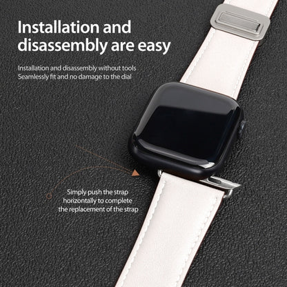 For Apple Watch Series 6 40mm DUX DUCIS YA Series Magnetic Buckle Genuine Leather Watch Band(White) - Watch Bands by DUX DUCIS | Online Shopping UK | buy2fix