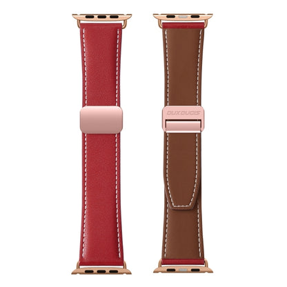 For Apple Watch Series 4 40mm DUX DUCIS YA Series Magnetic Buckle Genuine Leather Watch Band(Red) - Watch Bands by DUX DUCIS | Online Shopping UK | buy2fix