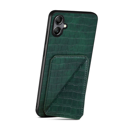 For Samsung Galaxy A51 5G Denior Imitation Crocodile Leather Back Phone Case with Holder(Green) - Galaxy Phone Cases by Denior | Online Shopping UK | buy2fix