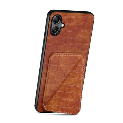 For Samsung Galaxy A53 5G Denior Imitation Crocodile Leather Back Phone Case with Holder(Brown) - Galaxy Phone Cases by Denior | Online Shopping UK | buy2fix