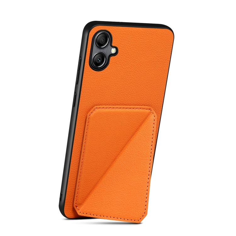 For Samsung Galaxy A22 5G Denior Imitation Calf Leather Back Phone Case with Holder(Orange) - Galaxy Phone Cases by Denior | Online Shopping UK | buy2fix