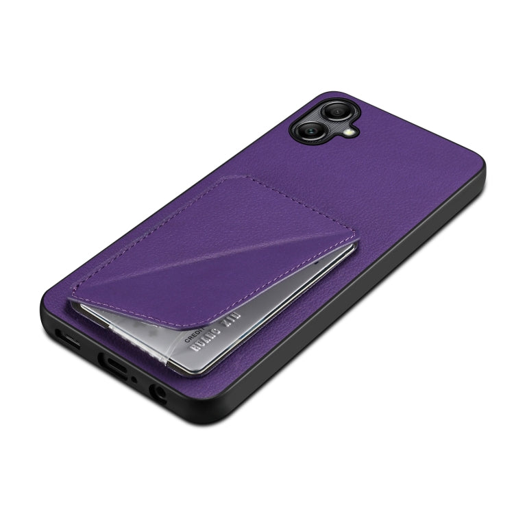 For Samsung Galaxy A52 5G / 4G / A52s Denior Imitation Calf Leather Back Phone Case with Holder(Purple) - Galaxy Phone Cases by Denior | Online Shopping UK | buy2fix