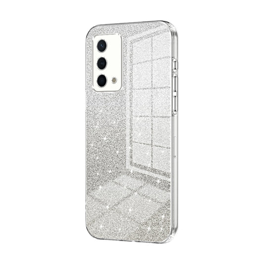 For OPPO K9 Gradient Glitter Powder Electroplated Phone Case(Transparent) - OPPO Cases by buy2fix | Online Shopping UK | buy2fix