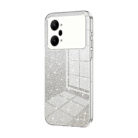 For OPPO K10 Pro Gradient Glitter Powder Electroplated Phone Case(Transparent) - OPPO Cases by buy2fix | Online Shopping UK | buy2fix