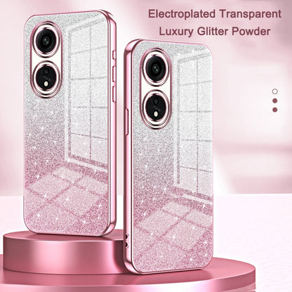 For OPPO Reno5 Pro Gradient Glitter Powder Electroplated Phone Case(Pink) - OPPO Cases by buy2fix | Online Shopping UK | buy2fix