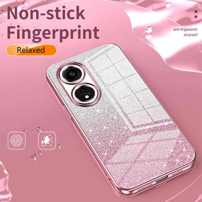 For OPPO A17 / A17K Gradient Glitter Powder Electroplated Phone Case(Silver) - OPPO Cases by buy2fix | Online Shopping UK | buy2fix