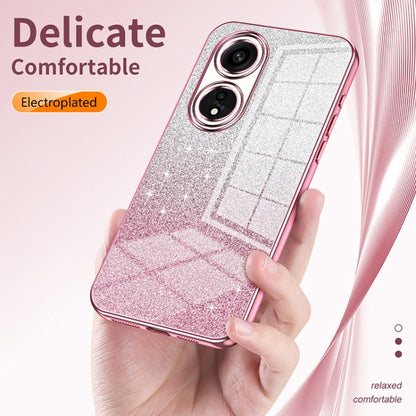 For OPPO Reno8 Pro+ Gradient Glitter Powder Electroplated Phone Case(Pink) - OPPO Cases by buy2fix | Online Shopping UK | buy2fix