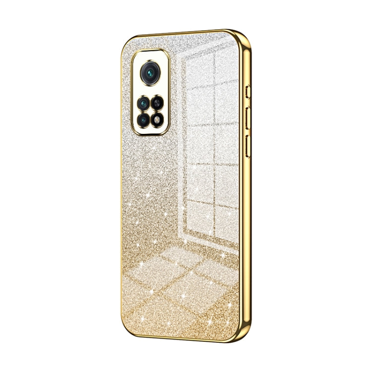 For Xiaomi Redmi K30S / Mi 10T Pro 5G Gradient Glitter Powder Electroplated Phone Case(Gold) - Xiaomi Cases by buy2fix | Online Shopping UK | buy2fix