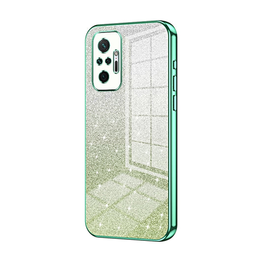 For Xiaomi Redmi Note 10 Pro/10 Pro Max Gradient Glitter Powder Electroplated Phone Case(Green) - Xiaomi Cases by buy2fix | Online Shopping UK | buy2fix