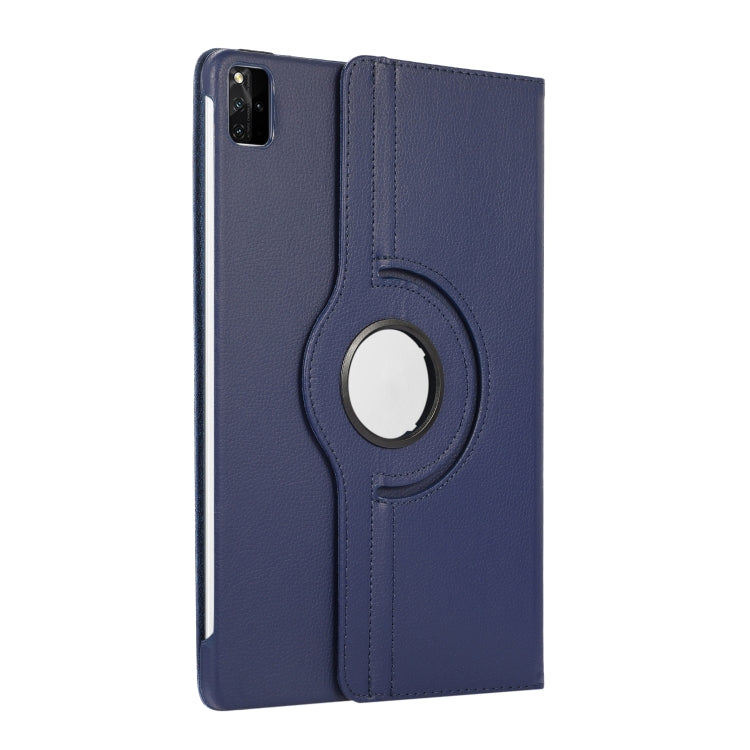 For Lenovo Tab M11 / Xiaoxin Pad 11 2024 360 Degree Rotation Litchi Texture Leather Tablet Case(Dark Blue) - Lenovo by buy2fix | Online Shopping UK | buy2fix