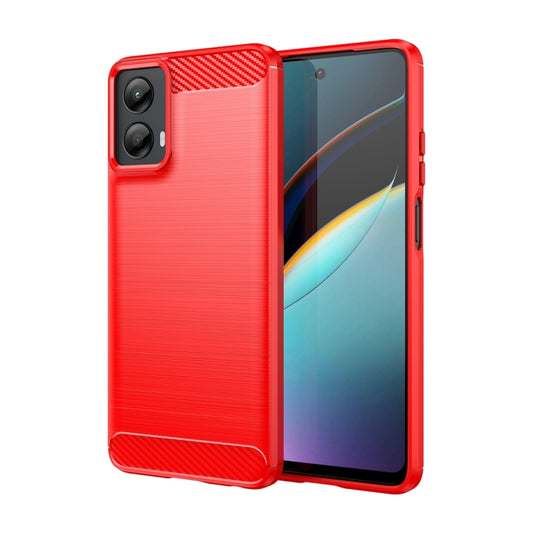 For Motorola Moto G 5G 2024 Brushed Texture Carbon Fiber TPU Phone Case(Red) - Motorola Cases by buy2fix | Online Shopping UK | buy2fix