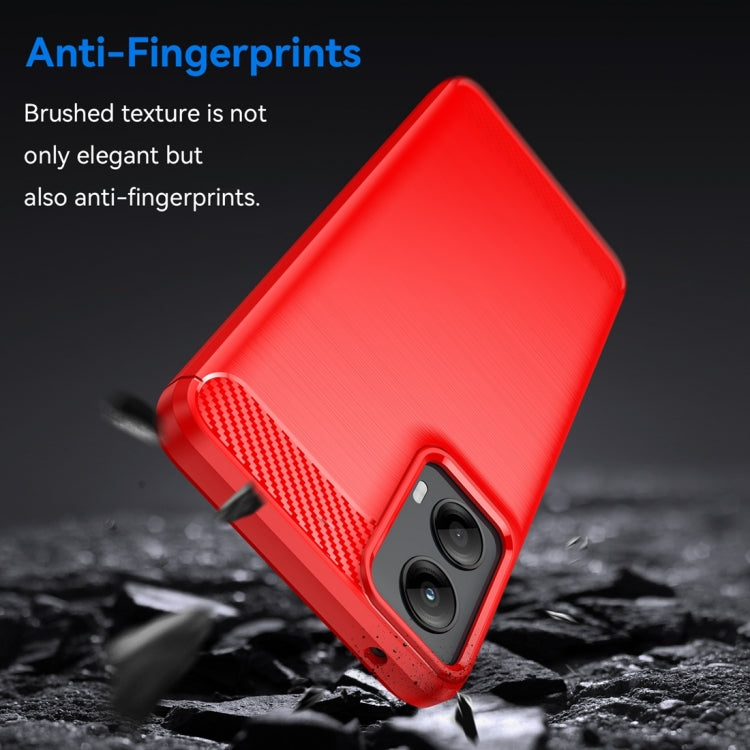 For Motorola Moto G 5G 2024 Brushed Texture Carbon Fiber TPU Phone Case(Red) - Motorola Cases by buy2fix | Online Shopping UK | buy2fix