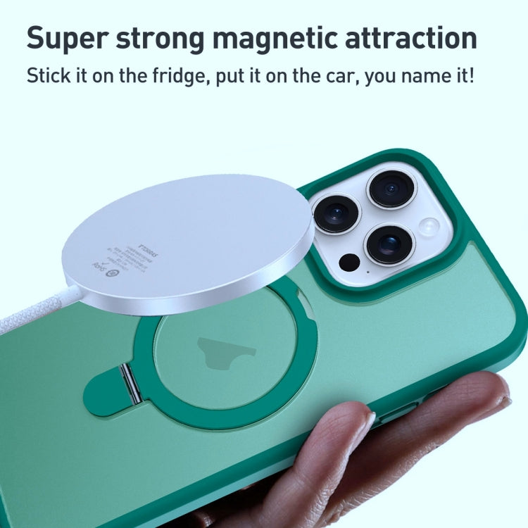 For iPhone 11 MagSafe Magnetic Holder Phone Case(Dark Green) - iPhone 11 Cases by buy2fix | Online Shopping UK | buy2fix