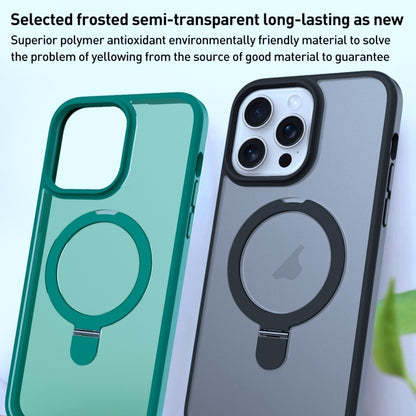 For iPhone 14 MagSafe Magnetic Holder Phone Case(Dark Green) - iPhone 14 Cases by buy2fix | Online Shopping UK | buy2fix